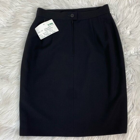 Salvatore Ferragamo Women's Black‎ Quiet Luxury Boss Pencil Career Skirt W26 - Picture 7 of 11